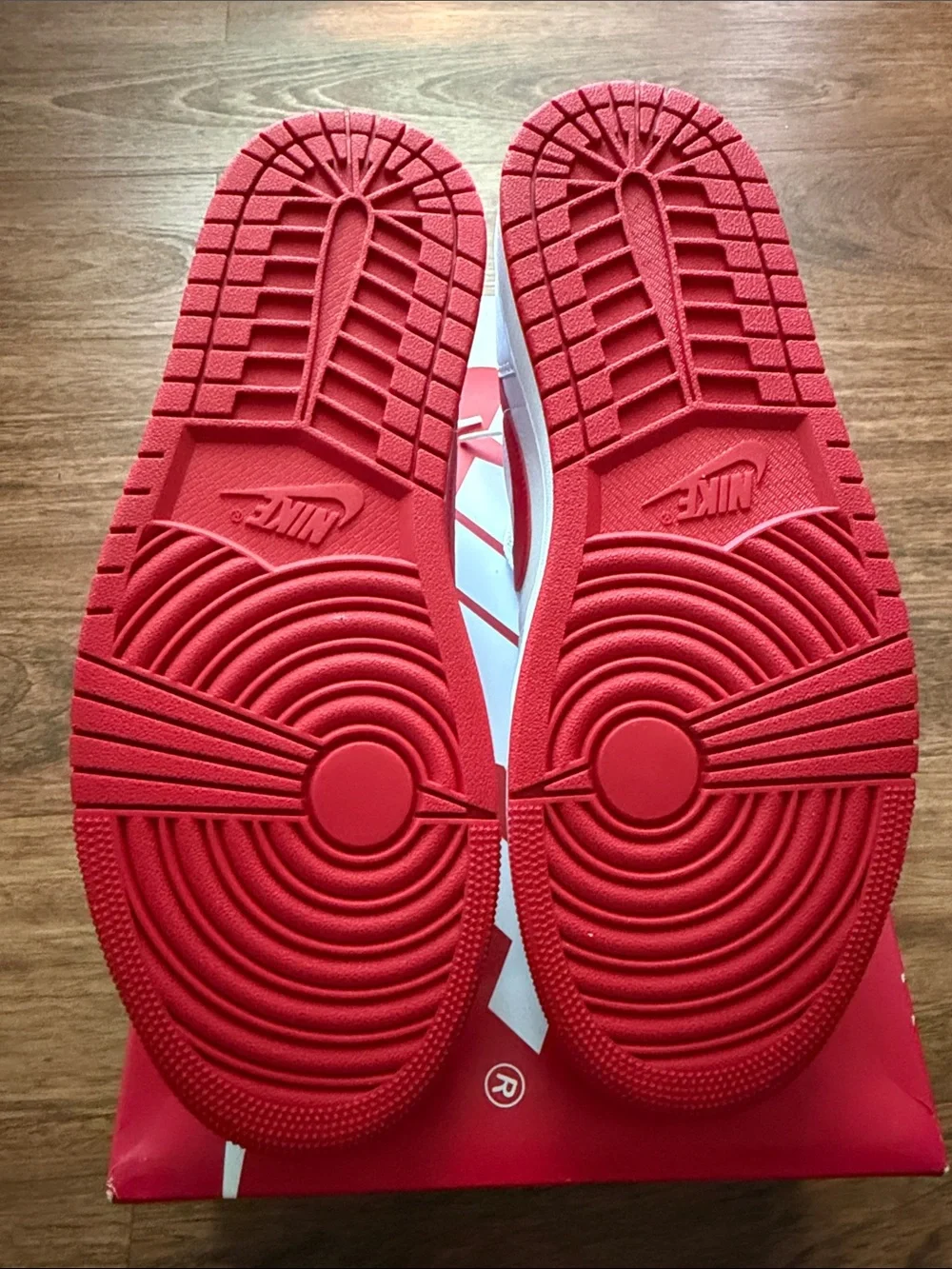 Brand New: Air Jordan 1 Low OG White and Red Sneakers.